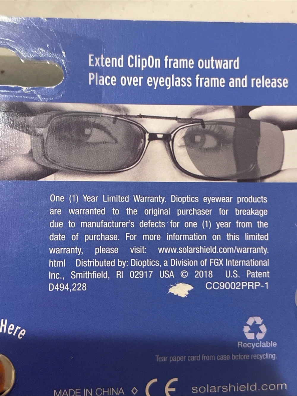 Foster Grant Solar Shield Polarized Clip On Sunglasses 52 Rec A - UV Protection
